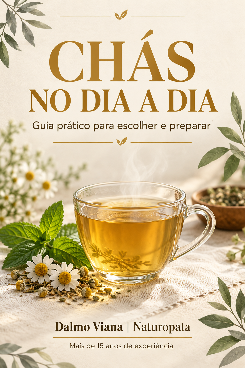 Capa do e-book Chás no Dia a Dia, de Dalmo Viana, Naturopata